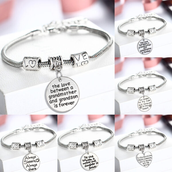 10357121203_2145029586-1 Wholesale Family Members Affection Alloy Lettering Bracelet