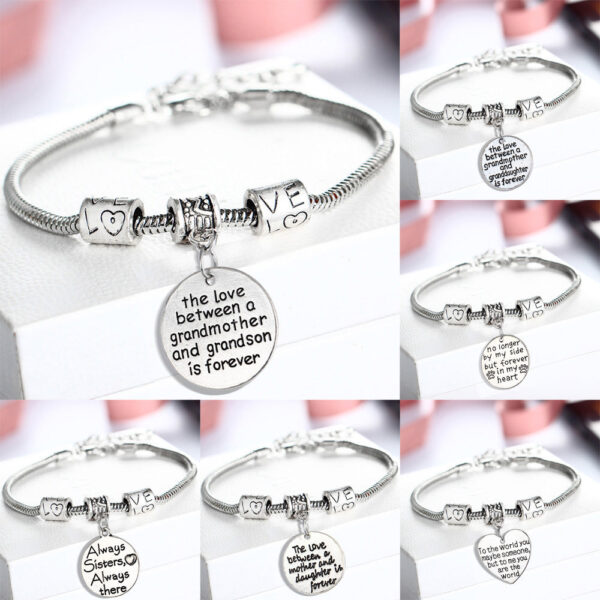 10357121203_2145029586 Wholesale Family Members Affection Alloy Lettering Bracelet