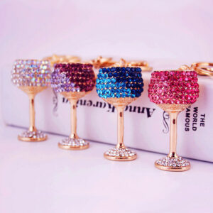 10363265114_546462728 Wholesale Zinc Alloy Diamond Crystal Wine Glass Key Chain
