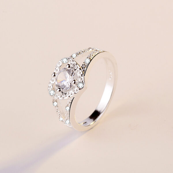 Wholesale Heart Diamond Silver Plated Rings Copper