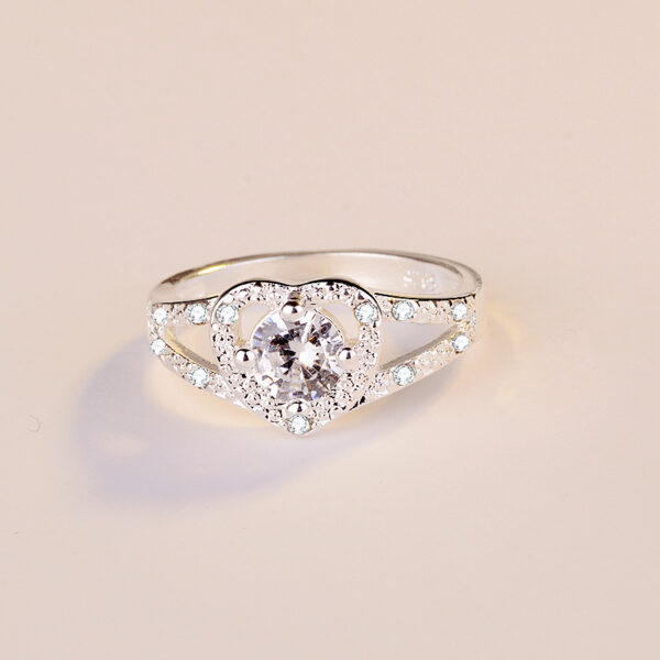 Wholesale Heart Diamond Silver Plated Rings Copper
