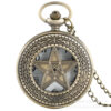 Wholesale Hollow Personalized Hollow Five-pointed Star Bronze Pocket Watch