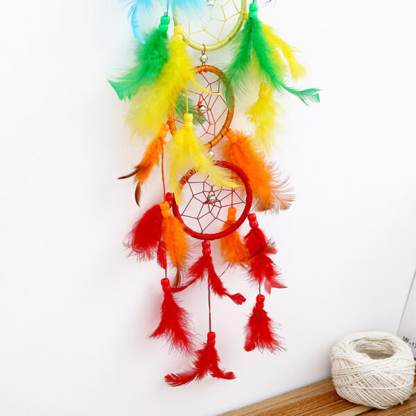 Wholesale Feather Colorful Wind Chime Dream Catching Net