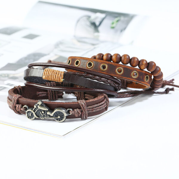 Wholesale Vintage Leather Men's Bracelet Set of 4