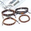 Wholesale Vintage Leather Men's Bracelet Set of 4
