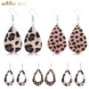 10399454686_1145598992 Wholesale PU Leopard Print Water Droplets Earrings