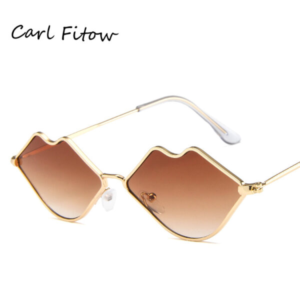 10402184742_1509241091 Wholesale PC Small Frame Metal Lips Sunglasses