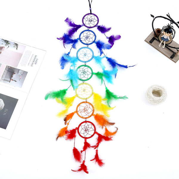 Wholesale Feather Colorful Wind Chime Dream Catching Net