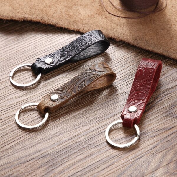 Wholesale Leather Printed Metal Keychains