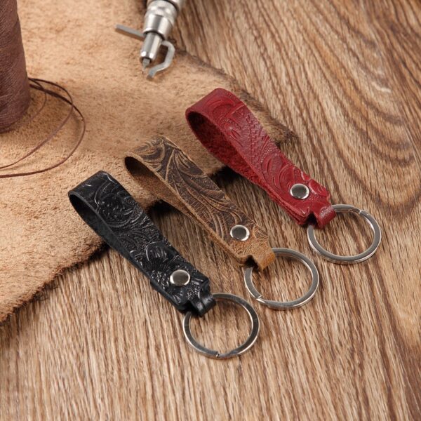 Wholesale Leather Printed Metal Keychains