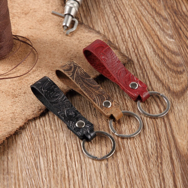 Wholesale Leather Printed Metal Keychains