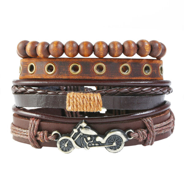 Wholesale Vintage Leather Men's Bracelet Set of 4