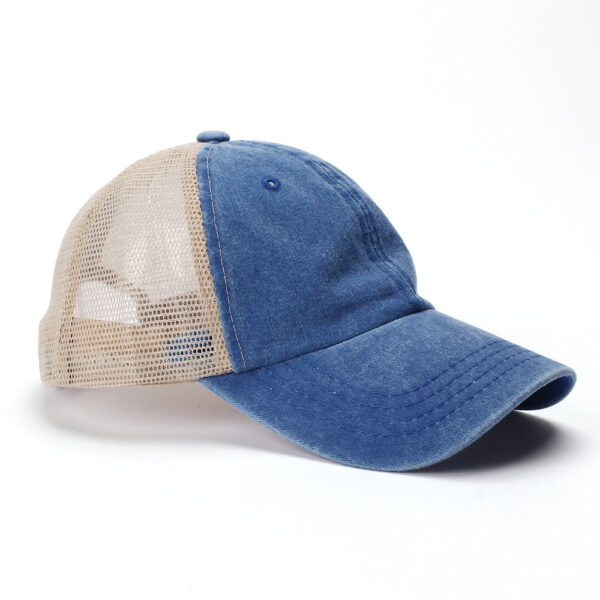 10421598251_1514649954 Wholesale Retro Baseball Cap Washed Cotton Solid Color Mesh Cap