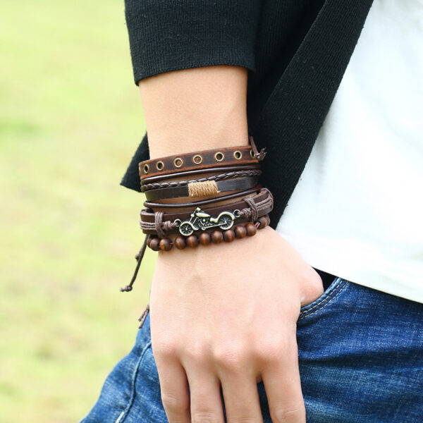 Wholesale Vintage Leather Men's Bracelet Set of 4