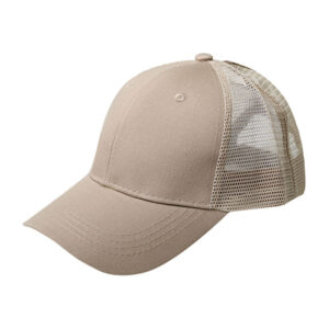 Pony tail baseball net cap cotton-khaki / Adjustable