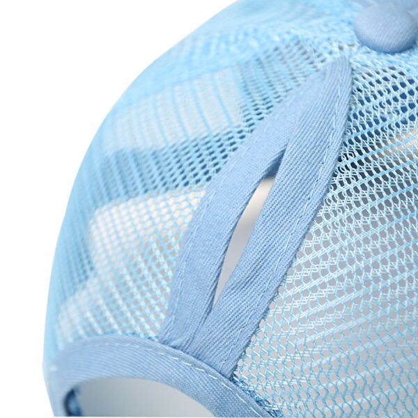 10552104282_1101268015 Wholesale Mesh Cotton Back Opening Solid Color Ponytail Baseball Cap