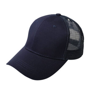 Ponytail baseball net cap cotton-navy blue / Adjustable