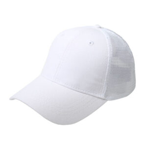 Horsetail baseball net cap cotton-White / Adjustable