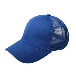 Ponytail baseball net cap cotton-sapphire blue / Adjustable