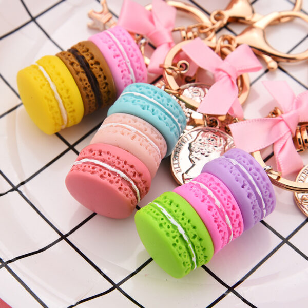 Wholesale Three Layer Macaron Cake Keychain Bow Polymer Clay Keychain