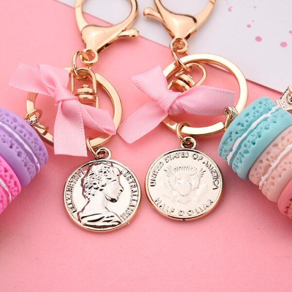 Wholesale Three Layer Macaron Cake Keychain Bow Polymer Clay Keychain