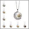 Wholesale Alloy Easter Bunny Reversible Rotating Moon Necklace
