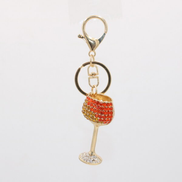 10617687266_173885876 Wholesale Wine Glass Alloy Diamond Metal Keychain