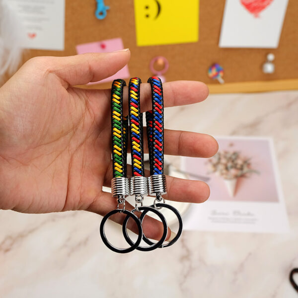 Wholesale Creative Colorful Woven Plastic Keychains