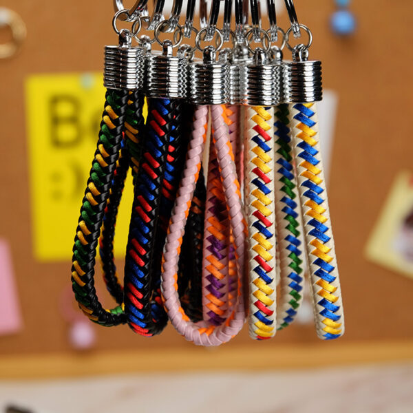 Wholesale Creative Colorful Woven Plastic Keychains