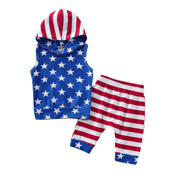 10689066887_1343740196 Wholesale Boys American Flag Tracksuit Polyester Baby Clothes
