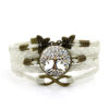 Wholesale Tree Of Life Time Gemstone Hand Woven Glass Alloy Bracelet