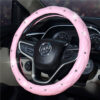 Wholesale Faux Leather Diamond Car Steering Wheel Cover