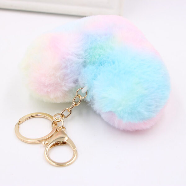 10741677954_1217306215-3 Wholesale Color Love Cute Fur Ball Plush Key Chain