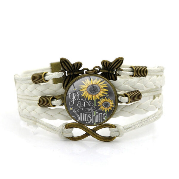 Wholesale You Are My Sunshine Quotes Time Gemstones Vintage Butterfly 8 Character Combo Alloy Bracelet