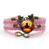 Wholesale of New Halloween Black Cat Time Gemstone Butterfly 8-character Alloy Bracelet