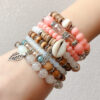 10766565466_108287258 Wholesale Color Matching Shell Elastic Cord Multi Layer Beaded Bracelet