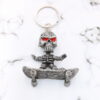 Wholesale Rubber Skateboard Skull Keychain