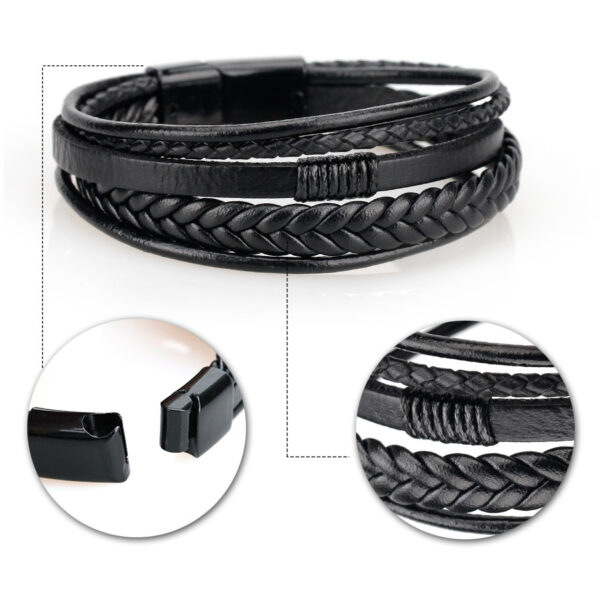 Wholesale Leather Cord Hand Woven Men Bracelet