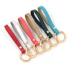 Wholesale PU Colored PU Leather Wristband with Keyring