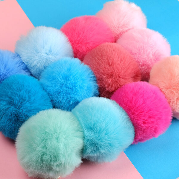 Wholesale Imitation Rex Rabbit Fur Ball Keychain