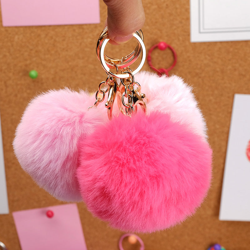 Wholesale Imitation Rex Rabbit Fur Ball Keychain