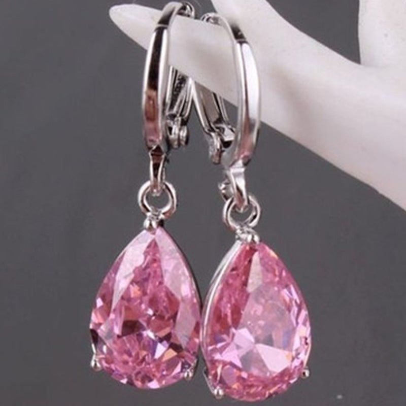 Wholesale Inlaid Pink Zircon Metal Rings