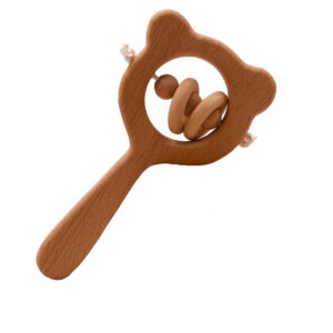 C1020 bear rattle (small Pearl wood ring)
