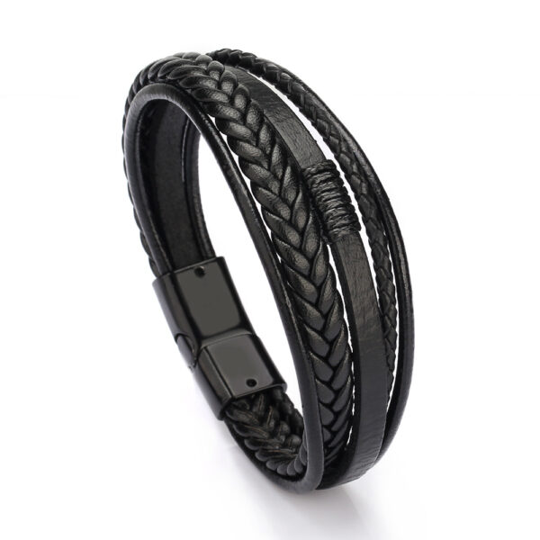 Wholesale Leather Cord Hand Woven Men Bracelet