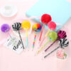 Wholesale Leopard Print Fur Ball Plastic Ballpoint Pen