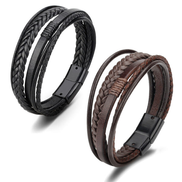 Wholesale Leather Cord Hand Woven Men Bracelet