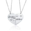 Wholesale Titanium Steel Mother's Day Gift Mother Daughter Peach Heart Necklace