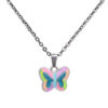 Wholesale Fluorescent Luminous Butterfly Heart Peace Pendant Temperature Sensitive Color Changing Necklaces
