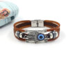 Wholesale Devil Eye Beads Stainless Steel Leather Bracelets