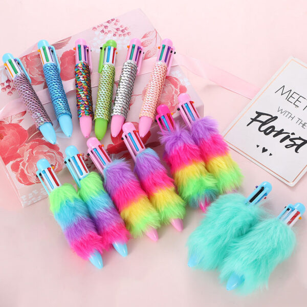 Wholesale Plastic Sequin Color Push Pen Ballpoint Pen